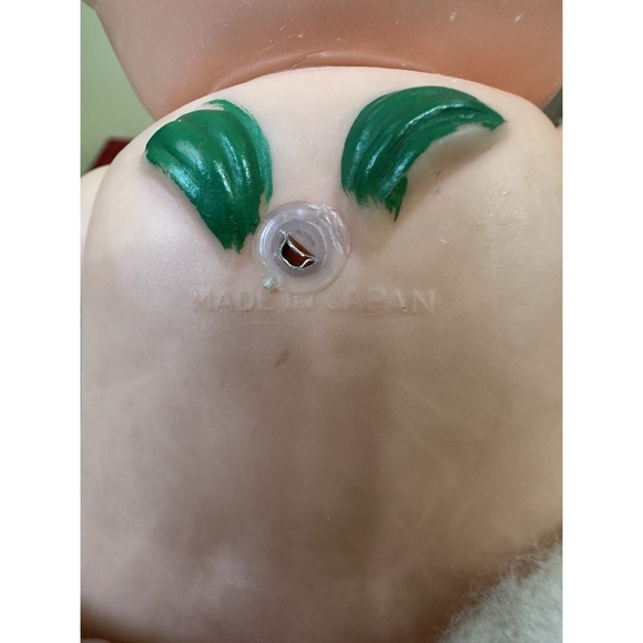 Retro Kewpie Doll 10" Large Green Feather - Picture 6 of 10
